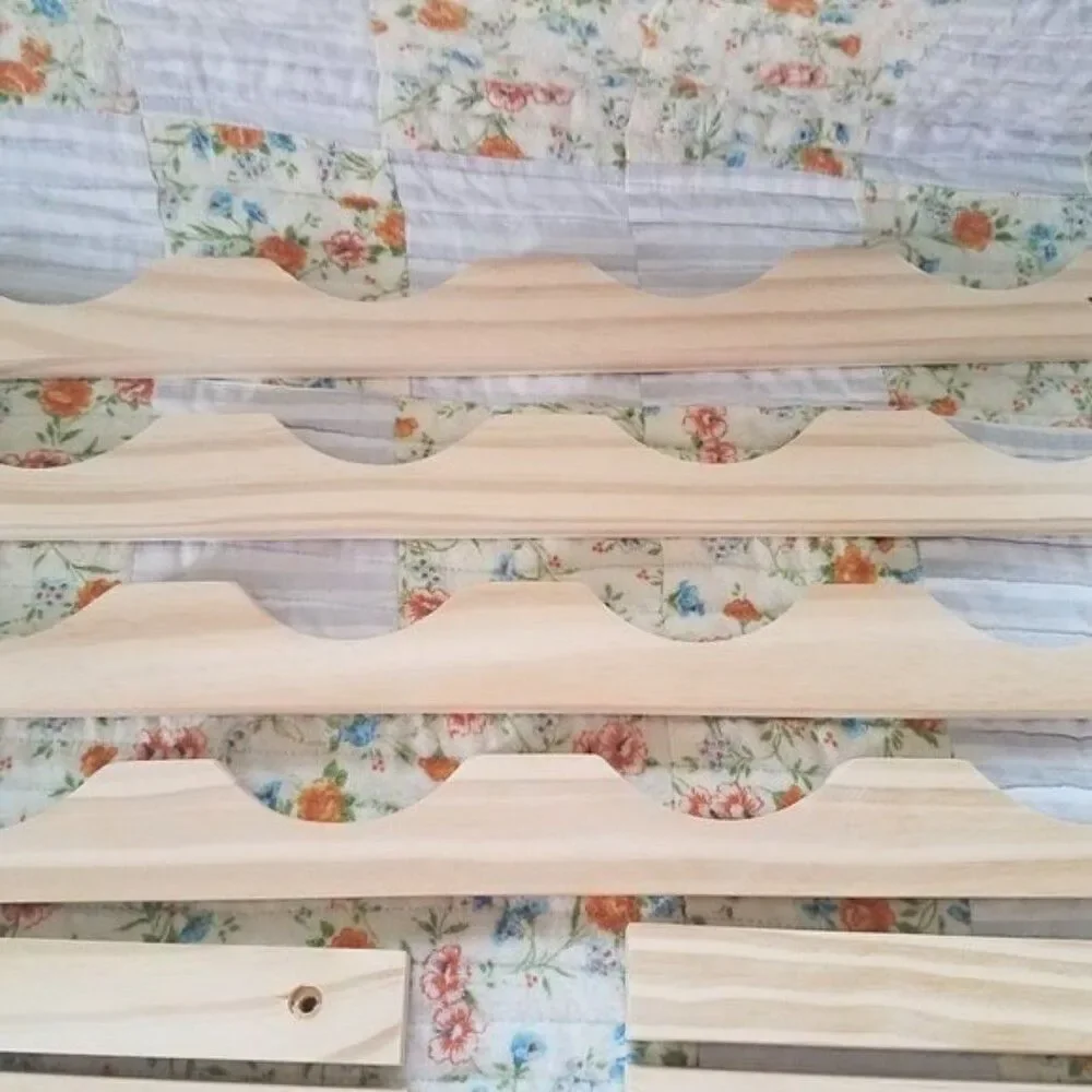 Countertop Standing 8 Wine Bottle Holder Rack Wooden 2 Tier